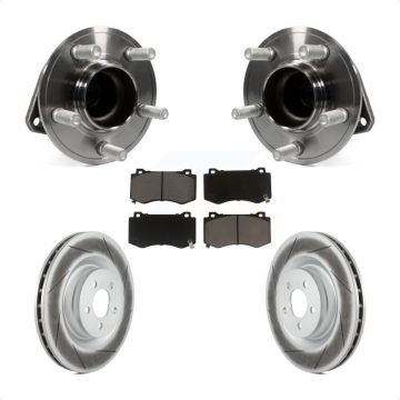 Front Hub Bearing Coated Brake Rotor & Pads Kit For Dodge Charger Challenger Chrysler 300 KBB-121163
