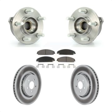 Front Hub Bearing Assembly Coated Disc Brake Rotor And Ceramic Pads Kit For Dodge Charger KBB-121164