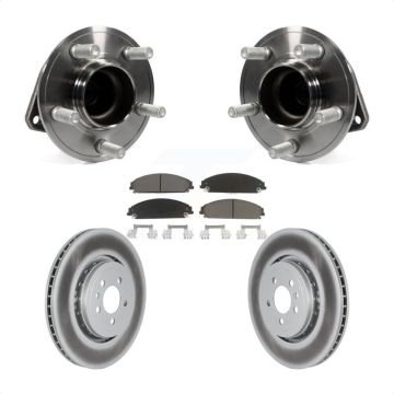 Front Hub Bearing Coated Brake Rotor & Pads Kit For 2015-2018 Dodge Charger RWD with 5.7L KBB-121165