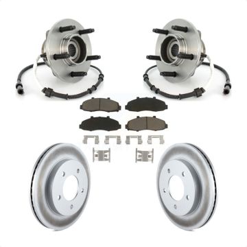 Front Hub Bearing Coated Brake Rotor Pad Kit For Ford F-150 Heritage 4WD with 4-Wheel ABS KBB-121173