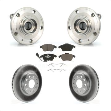 Front Hub Bearing Coat Brake Rotor Pad Kit For Volkswagen Jetta Beetle Rabbit Audi Eos A3 KBB-121176