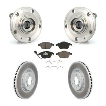 Front Hub Bearing Assembly Coated Disc Brake Rotor And Ceramic Pads Kit For Volkswagen CC KBB-121178