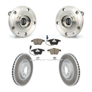 Front Hub Bearing Assembly Coated Disc Brake Rotor And Ceramic Pads Kit For Volkswagen CC KBB-121179