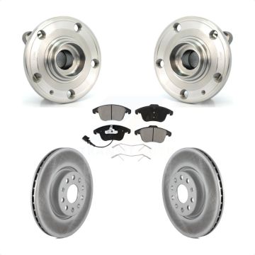Front Hub Bearing Coated Brake Rotor Pad Kit For Volkswagen Tiguan Passat Audi Q3 Quattro KBB-121180