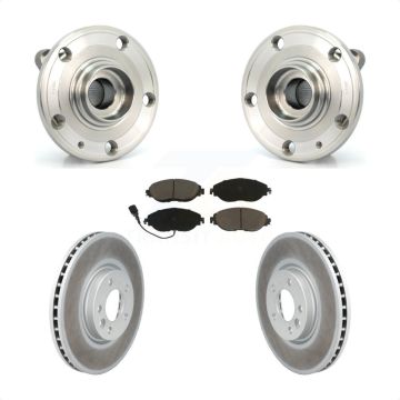 Front Hub Bearing Assembly Coated Disc Brake Rotors And Pads Kit For Volkswagen CC AWD KBB-121181