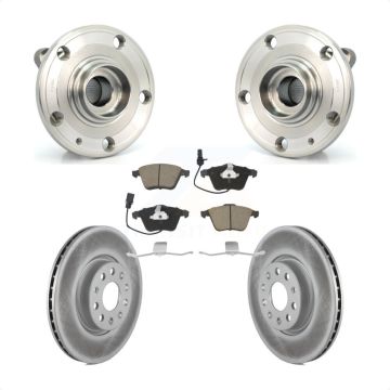 Front Hub Bearing Assembly Coated Disc Brake Rotor And Ceramic Pads Kit For Volkswagen CC KBB-121188
