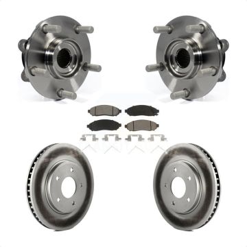 Front Hub Bearing Assembly Coated Disc Brake Rotor And Pads Kit For 2011-2012 Nissan LEAF KBB-121196