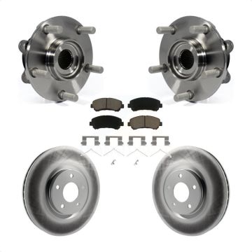 Front Hub Bearing Assembly Coated Brake Rotor Pads Kit For 2014-2017 Nissan Juke Nismo RS KBB-121197