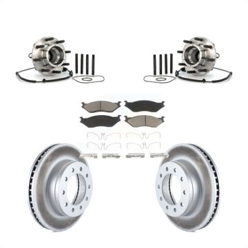 Front Hub Bearing Assembly Coat Brake Rotor Pads Kit For 2010 Ford F-550 Super Duty 4 X KBB-121200