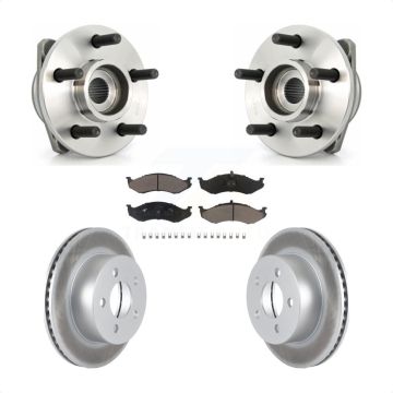 Front Hub Bearing Assembly Coated Disc Brake Rotor Pads Kit For Jeep Wrangler Cherokee TJ KBB-121201