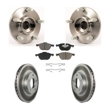 Front Hub Bearing Assembly Coated Disc Brake Rotors And Ceramic Pads Kit For Mazda 3 2.0L KBB-121202