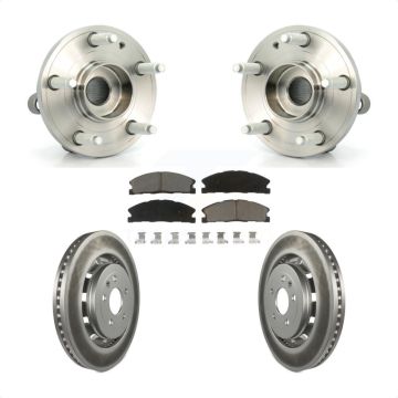 Front Hub Bearing Coated Brake Rotor Pad Kit For Ford Explorer Police Interceptor Utility KBB-121217