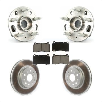 Front Hub Bearing Assembly Coated Disc Brake Rotors And Ceramic Pads Kit For Cadillac CTS KBB-121223