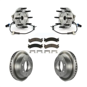 Front Hub Bearing Coat Brake Rotor Pads Kit For GMC Chevrolet Sierra 2500 HD Silverado H2 KBB-121236