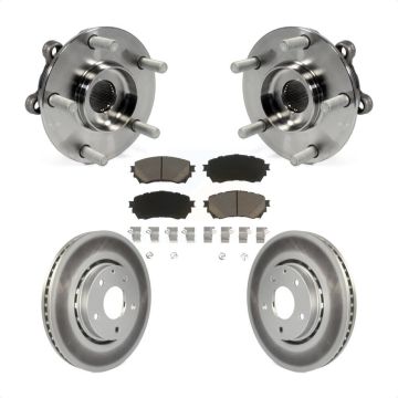 Front Hub Bearing Coated Brake Rotor & Pads Kit For 2019-2021 Mazda 6 Naturally Aspirated KBB-121253