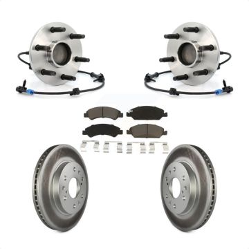 Front Hub Bearing Coat Brake Rotor Pad Kit For Chevrolet GMC Silverado 1500 Sierra Savana KBB-121257