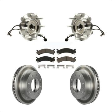 Front Hub Bearing Coat Brake Rotor Pads Kit For GMC Chevrolet Sierra 2500 HD Silverado XL KBB-121258