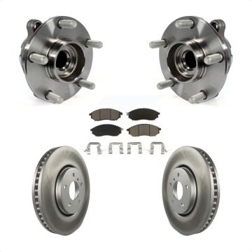 Front Hub Bearing Assembly Coated Disc Brake Rotor And Pad Kit For INFINITI FX35 FX37 RWD KBB-121261