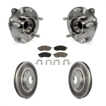 Front Hub Bearing Coated Brake Rotor Pads Kit For INFINITI EX35 Nissan 370Z G35 QX50 QX70 KBB-121264