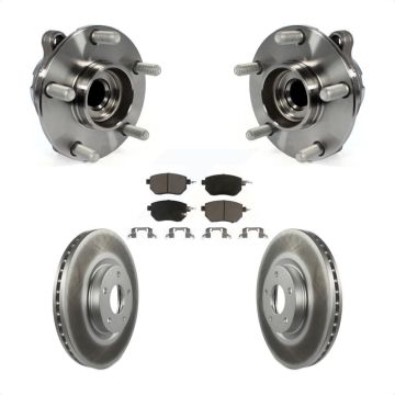 Front Hub Bearing Assembly Coated Disc Brake Rotors And Pads Kit For INFINITI FX35 RWD KBB-121266