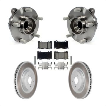 Front Hub Bearing Coat Brake Rotor Pad Kit For INFINITI Q50 G37 Nissan 370Z Q60 M37 Z Q70 KBB-121267