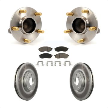 Front Hub Bearing Assembly Coated Disc Brake Rotor & Pad Kit For INFINITI G35 Nissan 350Z KBB-121268