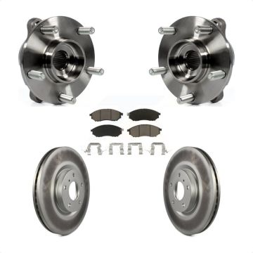 Front Hub Bearing Coated Brake Rotor Pad Kit For INFINITI G37 EX35 G35 QX50 QX70 M35 EX37 KBB-121274