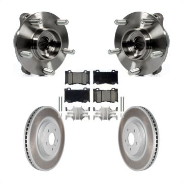 Front Hub Bearing Coated Brake Rotor Pads Kit For INFINITI Q50 Q60 M37 FX50 QX70 Q70 Q70L KBB-121275