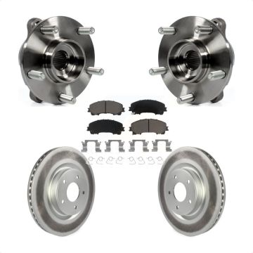 Front Hub Bearing Assembly Coated Disc Brake Rotor Pads Kit For INFINITI Q50 QX50 Q60 AWD KBB-121278