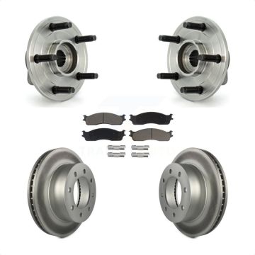 Front Hub Bearing Coat Brake Rotor Pad Kit For 2007-2008 Dodge Ram 1500 With 5 Lug Wheels KBB-121280