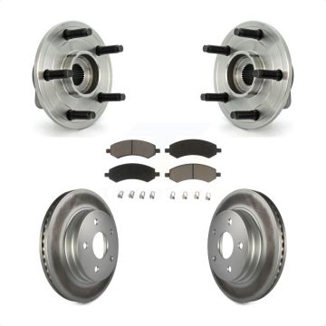 Front Hub Bearing Assembly Coat Brake Rotor Pads Kit For Dodge Ram 1500 With 5 Lug Wheels KBB-121281
