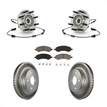 Front Hub Bearing Coat Brake Rotor Pad Kit For 2007-2008 Dodge Ram 1500 With 8 Lug Wheels KBB-121283