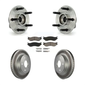 Front Hub Bearing Assembly Coat Brake Rotor Pads Kit For Dodge Ram 1500 With 5 Lug Wheels KBB-121285