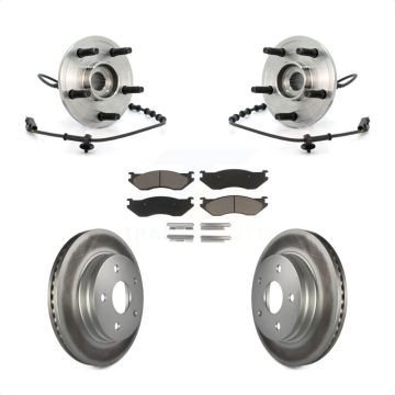 Front Hub Bearing Assembly Coated Disc Brake Rotor And Ceramic Pad Kit For Dodge Ram 1500 KBB-121286