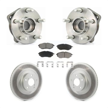 Front Hub Bearing Coated Disc Brake Rotor Pads Kit For 2009 Subaru Legacy 3.0 R with 3.0L KBB-121292