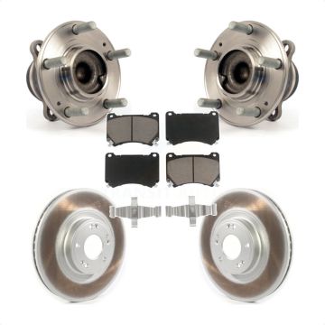 Front Hub Bearing Assembly Coated Disc Brake Rotors And Pads Kit For Hyundai Genesis KBB-121304