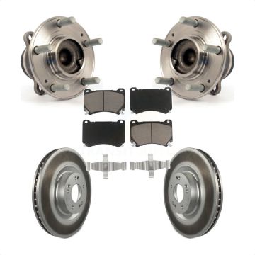 Front Hub Bearing Assembly Coated Disc Brake Rotor And Pads Kit For Hyundai Genesis Equus KBB-121305
