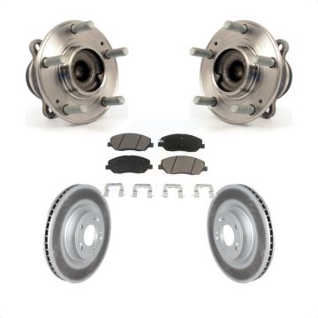 Front Hub Bearing Assembly Coated Brake Rotor Pads Kit For 2009-2011 Hyundai Genesis 3.8L KBB-121306