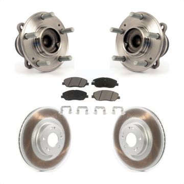 Front Hub Bearing Assembly Coated Disc Brake Rotor Pads Kit For 2012 Hyundai Genesis 3.8L KBB-121307