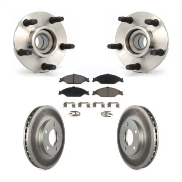 Front Hub Bearing Assembly Coated Disc Brake Rotors And Ceramic Pads Kit For Ford Mustang KBB-121308