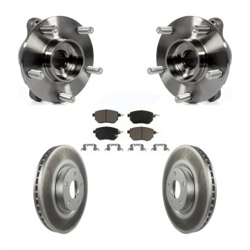 Front Hub Bearing Assembly Coated Disc Brake Rotors And Pads Kit For INFINITI FX35 FX45 KBB-121318