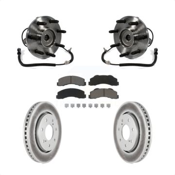 Front Hub Bearing Assembly Coated Disc Brake Rotors And Ceramic Pads Kit For Ford F-150 KBB-121319