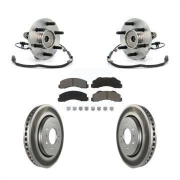 Front Hub Bearing Assembly Coated Disc Brake Rotors And Ceramic Pads Kit For Ford F-150 KBB-121320