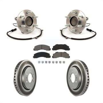 Front Hub Bearing Assembly Coated Disc Brake Rotors And Pads Kit For 2010 Ford F-150 RWD KBB-121321