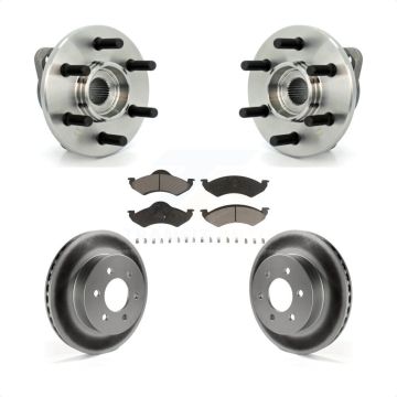 Front Hub Bearing Assembly Coated Disc Brake Rotors And Pads Kit For Dodge Dakota Durango KBB-121323