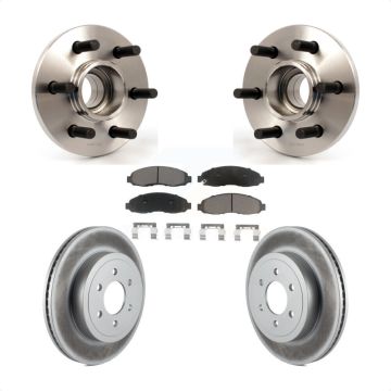 Front Hub Bearing Coated Brake Rotor Pads Kit For 03-04 Dodge Dakota RWD with 2-Wheel ABS KBB-121327
