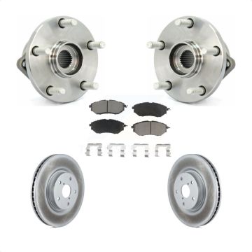 Front Hub Bearing Assembly Coated Disc Brake Rotor & Pad Kit For 2008-2014 Subaru Tribeca KBB-121329