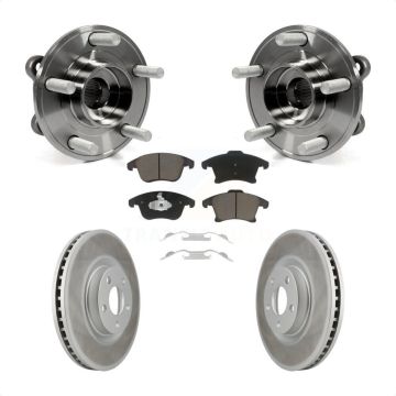 Front Hub Bearing Coated Brake Rotor Pad Kit For Ford Police Responder Hybrid SSV Plug-In KBB-121331