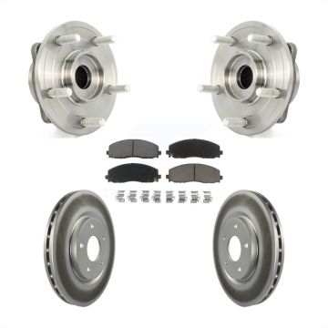 Front Hub Bearing Assembly Coated Disc Brake Rotor And Ceramic Pads Kit For Dodge Journey KBB-121333