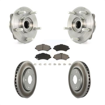 Front Hub Bearing Assembly Coated Disc Brake Rotor And Ceramic Pads Kit For Dodge Journey KBB-121334